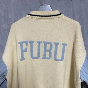 VTG FUBU Sweater Men 2XL Heavyweight Nordic Jacket Grandpa Hip Hop‎ Skater Zip